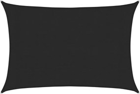 vidaXL Pânză parasolar, negru, 3x4 m, HDPE, 160 g/m²