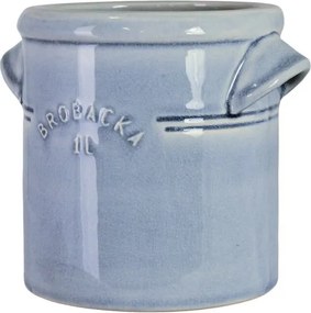 Ghiveci din ceramică glazurată manual 1L bleu deschis, „Brobacka"
