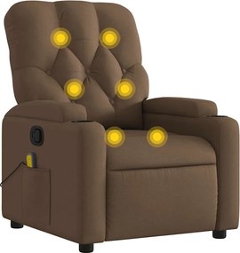 vidaXL Fotoliu de masaj rabatabil, maro, material textil