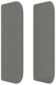 Tablie de pat cu aripioare gri inchis 203x16x78 88 cm textil 1, Morke gra, 203 x 16 x 78 88 cm