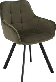Scaun PETIN, stofa catifelata verde - Bluvel 77, 59x62x85 cm