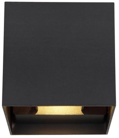 Aplica LED cu spot pentru iluminat exterior design modern IP54 Veronika negru 10x10cm