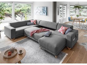 Colțar gri extensibil/cu spațiu de depozitare (cu colț pe partea stângă/în formă de "U") Classy Sophie – Miuform