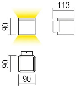 Redo 9065 - Aplică LED de exterior BETA 2xLED/6W/230V IP54