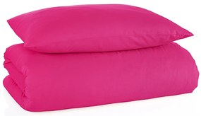 Lenjerie de pat din bumbac Color fucsia, 140 x 200cm, 70 x 90 cm