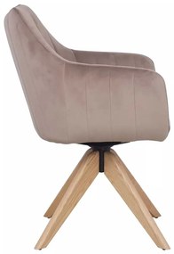 Scaun de bucătărie Azalia D Velvet, bej / stejar