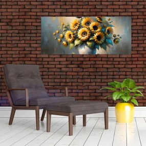 Tablou – Vază cu floarea-soarelui (120x50 cm)