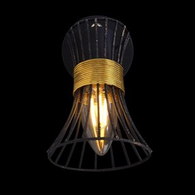 Aplica de perete metalica negru-aurie PURRA 54814-1 GL