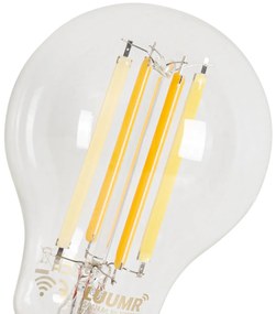 Set de 5 becuri LED inteligente E27, reglabile, A60, transparente, 7W, 806 lm, 2700-6500K