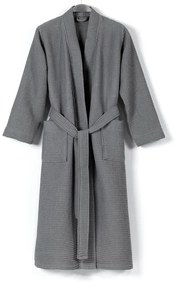 Halat de baie gri L din bumbac Mia Waffle - Foutastic