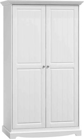 Dulap lemn masiv alb Linea, 108 × 65 × 190 cm