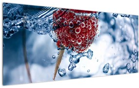 Tablou - detailu zmeură în apă (120x50 cm)
