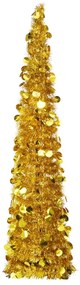 vidaXL Brad de crăciun artificial tip pop-up, auriu, 150 cm, pet