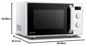 Cuptor cu microunde Toshiba MW2-AG23PWH, 23 L, 900W, Grill 1000W, Afisaj digital, Timer, Alb