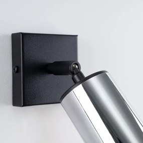 Spot de perete Sollux SL.1366 WINX 1xGU10/10W/230V negru/crom