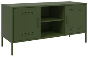 842992 vidaXL Dulap TV, verde măsliniu, 100,5x39x50,5 cm, oțel