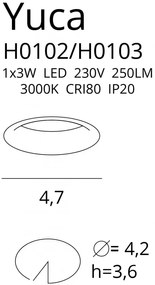 Spot incastrat negru Maxlight Yuca- H0103