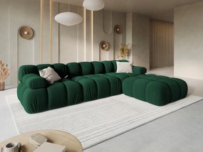 Canapea modulara 3 locuri, Bellis, Micadoni Home, BL, 282x94x70 cm, catifea, verde bottle