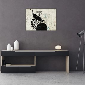 Tablou pe sticlă - Elefant deasupra solului (70x50 cm)