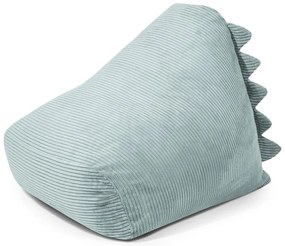 Fotoliu puf pentru copii verde mentă cu tapițerie din catifea reiată Snug 80 Dragon – SLOWDOWN