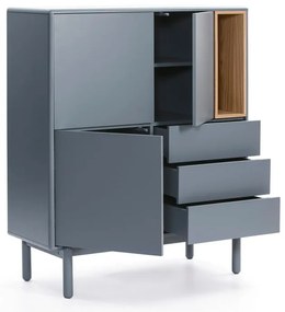 Comodă albastră/gri înaltă 100x120 cm Corvo – Teulat