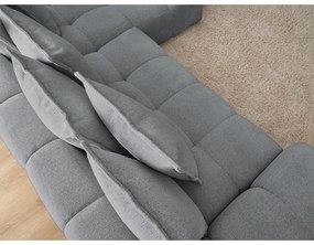 Colțar gri închis extensibil/cu spațiu de depozitare cu tapițerie din chenille (cu colț pe partea dreaptă/cu șezlong) Everest – Bobochic Paris