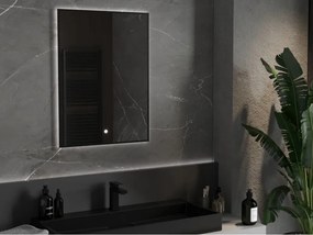 Mexen Erma oglindă de baie iluminată 60 x 80 cm, LED 6000K, anti-ceață, ramă neagră - 9814-060-080-611-70