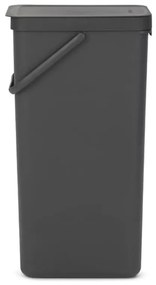 Cos de gunoi colectare selectiva Brabantia Sort&Go 1004140, 40 L, Maner, Montabil pe perete, Gri inchis