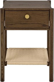 Noptieră în culoare naturală închisă cu aspect de lemn de stejar Monfort – Actona