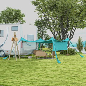 Outsunny Pânză de protecție solară, rezistentă la apă, ajustabilă, ușoară, pliabilă, suporturi din oțel, 3x3x2m, Albastru cer | Aosom Romania