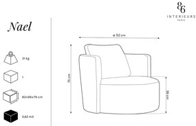 Fotoliu pivotant Interieurs 86 Nael, alb