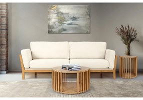 Măsuță auxiliară din lemn de stejar Woodman Drum, ø 53 cm