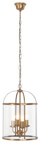 Lampă suspendată vintage bronz cu sticlă transparentă 4 lumini - Pimpernel