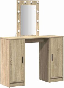 vidaXL Masă de Machiaj cu ușă Maro 102 x 33 x 135 cm Lemn compozit