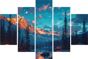 Tablou - Camping în munți (150x105 cm)