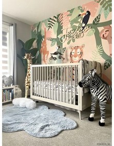 Covor pentru copii albastru deschis lavabil/țesut manual din bumbac 110x170 cm Puffy Dream – Lorena Canals