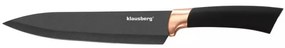 Set cutite cu suport Klausberg KB 7614, 6 piese, Otel inoxidabil, Negru/Cupru