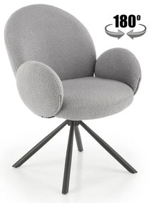 Scaun de dining KIVA, 1 buc., gri