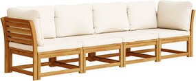 vidaXL Set mobilier de grădină cu perne, 4 piese, lemn masiv de acacia