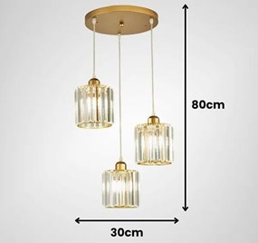 Lustră suspendată pe cablu BELLA 3xE27/40W/230V aurie