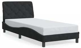 3213821 vidaXL Cadru de pat cu lumini LED, negru, 80x200 cm, catifea