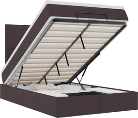 vidaXL Cadru de pat otoman cu saltea țesătură maro închis 120x190 cm