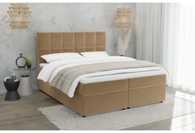 Pat boxspring galben ocru cu spațiu de depozitare 140x200 cm Flip – Ropez