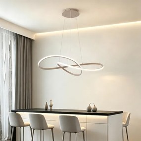 Brilagi - Lustră LED dimabilă pe cablu INFINITY LED/80W/230V 80x80 cm bej + telecomandă