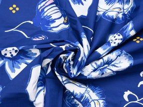 Lenjerie de pat din bumbac FLOARE ALBASTRA albastra Dimensiune lenjerie de pat: 80 x 80 cm | 140 x 200 cm