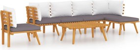 vidaXL Set mobilier de grădină cu perne, 7 piese, lemn masiv acacia