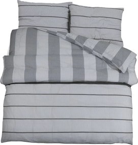 vidaXL Set cu husă de pilotă, gri, 135x200 cm, bumbac