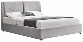 Pat cu spaţiu de stocare, ţesătură gri, 160x200, GULIA 2 NEW