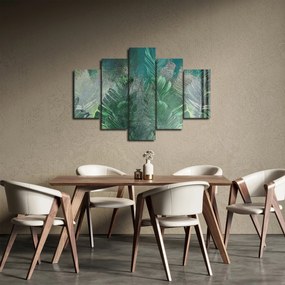 Tablou - Textura de beton cu frunze (150x105 cm)