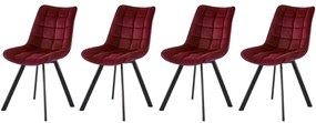 Set 4 scaune K332 velvet bordo